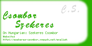 csombor szekeres business card